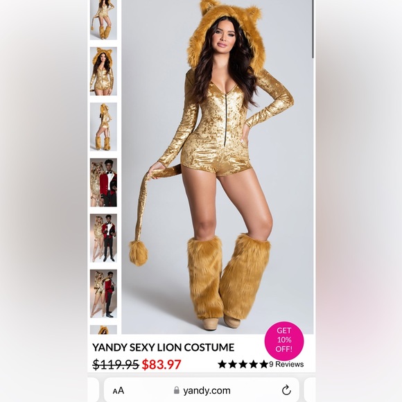 Yandy Deluxe Lion Adult Womens Costume Size - Picture 1 of 13